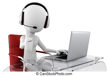 Conference Call Centers ... 3d man call center ready to help