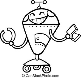 Robot Ilustraciones de arte Vectorial 33.101 Robot EPS dibujos