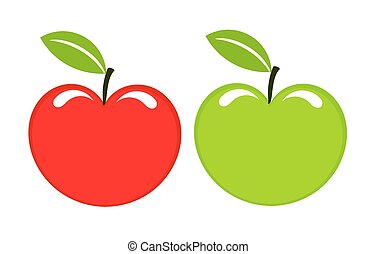 Vector Clip Art of Apples icons - Set of red and green apple vector