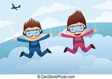 Skydiving Clip Art de vetor gráficos. 1.584 Skydiving Clip Art e