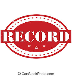 Record grunge rubber stamp on white, vector