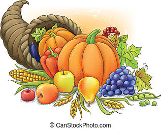 Cornucopia Vector Clipart Illustrations. 894 Cornucopia clip art vector