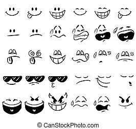 Cartoon Expressions - Vector illustration of cartoon face...