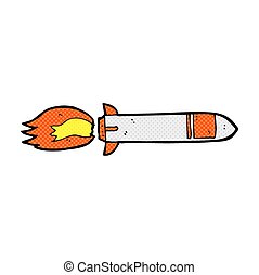 comic cartoon missile - retro comic book style cartoon...