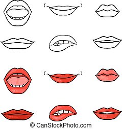 Puckered lips Vector Clipart Royalty Free. 181 Puckered ...