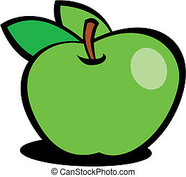 Illustration cartoon green apple vector Stock Photos and Images. 2,591