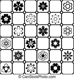 Vector Clip Art of Vector black a white flower pattern - Decorative, it