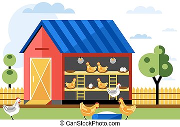 Chicken coop Vector Clipart Royalty Free. 107 Chicken coop clip art 