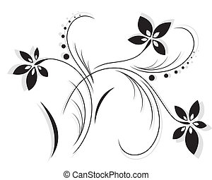 Vector Clip Art of Vector black a white flower pattern - Decorative, it