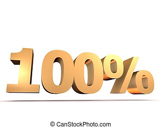 100 - 3d rendered illustration of a golden number