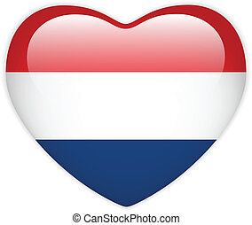 EPS Vector of Dutch Flag Heart Icon on Transparent ...