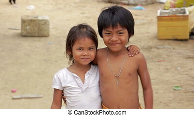 Cambodian kids in slums. | CanStock