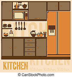 Desenho de cozinha funcional