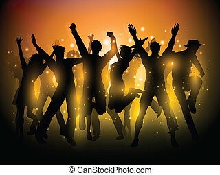 Vector Clipart of Group of party people - Silhouettes of lots of people ...