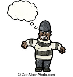 Vector of Cartoon Criminal - Cartoon illustration of a criminal