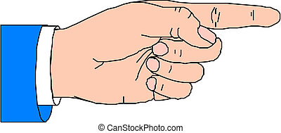 Vector of Pointing Finger - simple cartoon drawing of a pointing