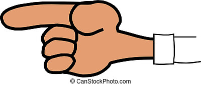 Vector of Pointing Finger - simple cartoon drawing of a pointing