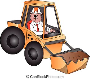 Clipart Vector of Illustration of an excavator - Illustration of an