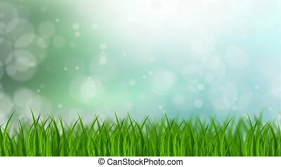 Grass background. Animated grass background with bokeh dots. | CanStock