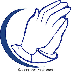 Hands praying silhouette logo - Hands praying silhouette...