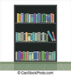 Clip Art Vector of Bookshelf - Cartoon illustration of bookshelf in 5