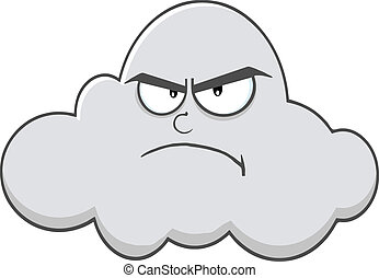 Vector of Mascot Cloud - Illustration of Wind-blowing Mascot Cloud