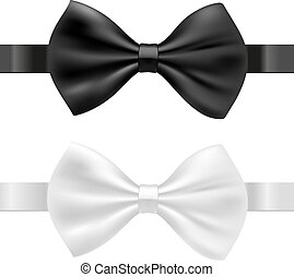 Vector Clip Art of Vector black and white bow-tie isolated on white