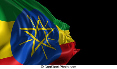 Flag of ethiopia. Beautiful 3d animation of ethiopia flag with alpha  channel. | CanStock
