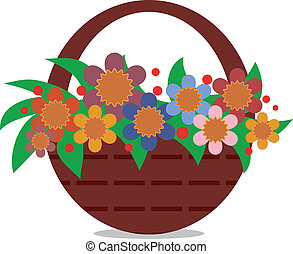 Flowers basket Vector Clip Art EPS Images. 1,712 Flowers basket clipart ...