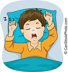 Vectors of Boy Falling Asleep While Studying, illustration - Boy ...