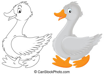 Stock Illustration of grey goose - 3D rendering of a grey goose and