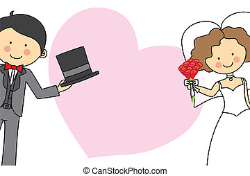 Clip Art Vector of Wedding invitation card csp7416806 - Search Clipart