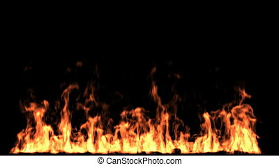 Isolated fire. Animated fire on black background. | CanStock