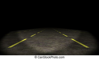 Animation, car moving through lost highway, hd. | CanStock