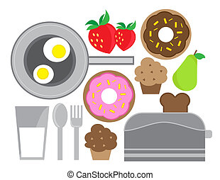 Clipart of Breakfast foods csp7166451 - Search Illustration, Drawings