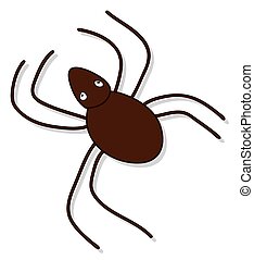 Crawling Spider - Creepy Halloween Spider Crawling Vector...