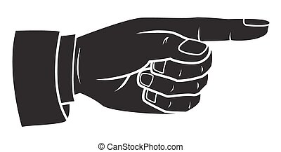 Vector of Pointing Finger - simple cartoon drawing of a pointing