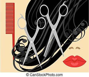 Stock de Ilustracion de corte de pelo - Getting, Haircut 