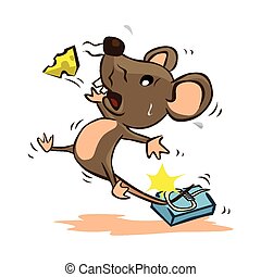 Vector Illustration of Mouse-trap. Color bright decorative background