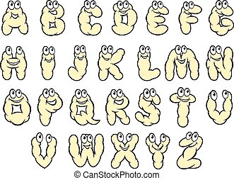 Vector of cute letters alphabet cartoon illustration - Cartoon