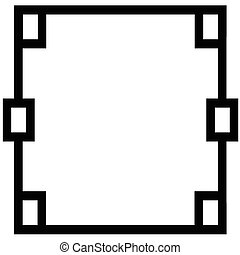 Vectors of Greek style black ornamental decorative frame pattern