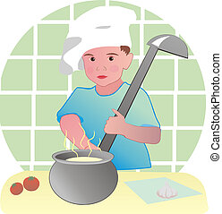 Child children cook cooking cuisine eat finish food fun Illustrations ...