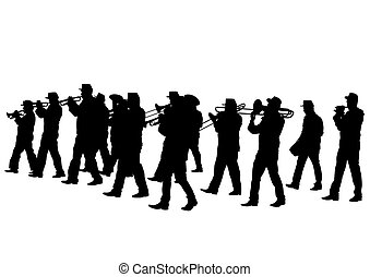 Vector Clipart of Brass Band Silhouettes Set csp7294230 - Search Clip ...