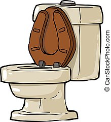 Vector Clipart of dirty toilet - an illustration of a cartoon style ...