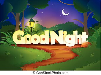 Good Night wallpaper background - vector illustration of...