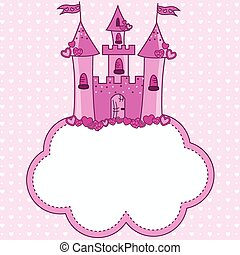 Vectors Illustration of A pink colored castle - Illustration of a pink ...