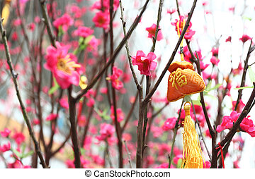 Stock Photographs of Chinese new year decoration flower-peach blossom