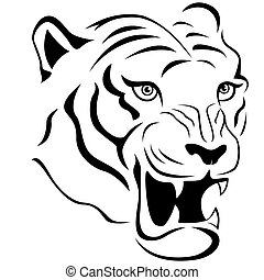 Tiger head outline Vector Clipart Illustrations. 190 Tiger head outline ...