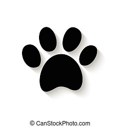 Vector Clip Art of Animal cat paw track feet print icons with shadow