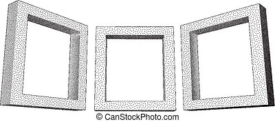 Clip Art Vector of rectangular frames - decorative rectangular frames